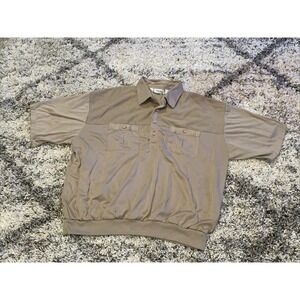 Vintage 80's Men's Beige Polo Golf Preppy‎ Classics by Palm land Pullover Sz XXL